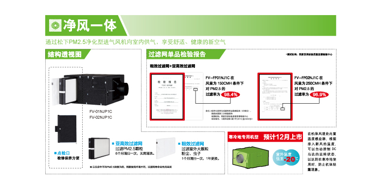 松下新風(fēng)系統(tǒng)家用PM2.5過(guò)濾進(jìn)氣風(fēng)機(jī)FV-01NJP1C、FV-02NJP1C、FV-03NJ進(jìn)風(fēng)一體